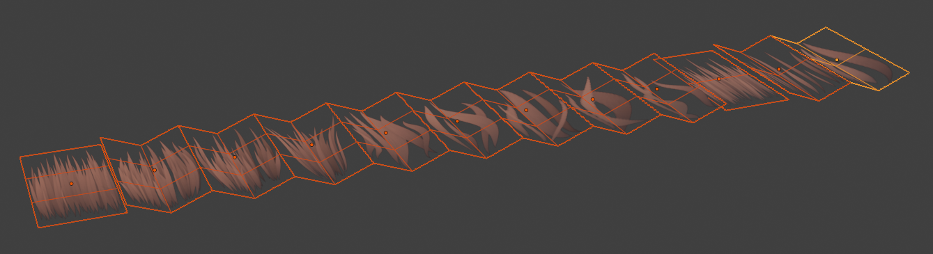 An image showing different hair cards generated by the hair card generator.